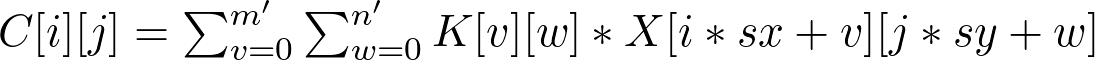 Eq. 1: Convolution over 2D image and a single 2D filter.